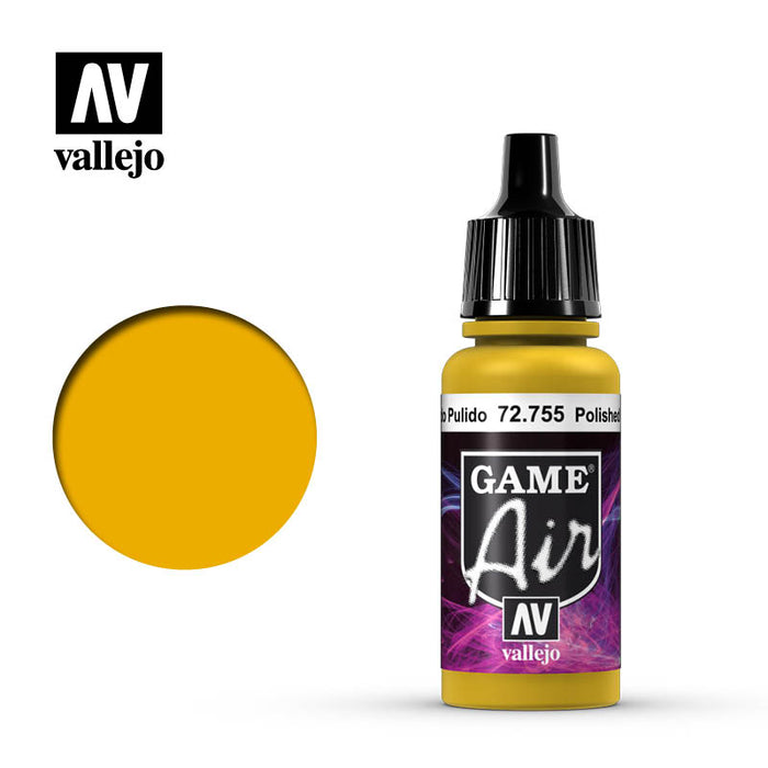 Vallejo 72755 Game Air Polished Gold 17ml Acrylic Airbrush Paint