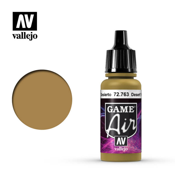 Vallejo 72763 Game Air Desert Yellow 17ml Acrylic Airbrush Paint
