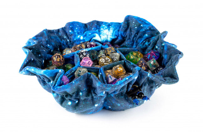 MDG Velvet Compartment Dice Bag with Pockets: Galaxy