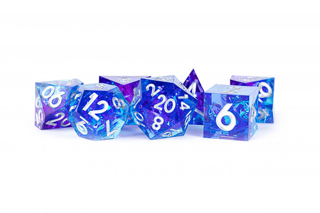 MDG Handcrafted Sharp Edge Resin Dice Set: Oceanic Flare