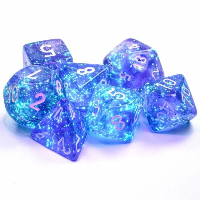 Chessex: Polyhedral 7-Die Set Borealis Luminary Purple/White