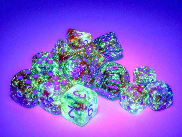 Chessex: 16mm D6 Nebula Primary/Blue w/Luminary (12 dice)