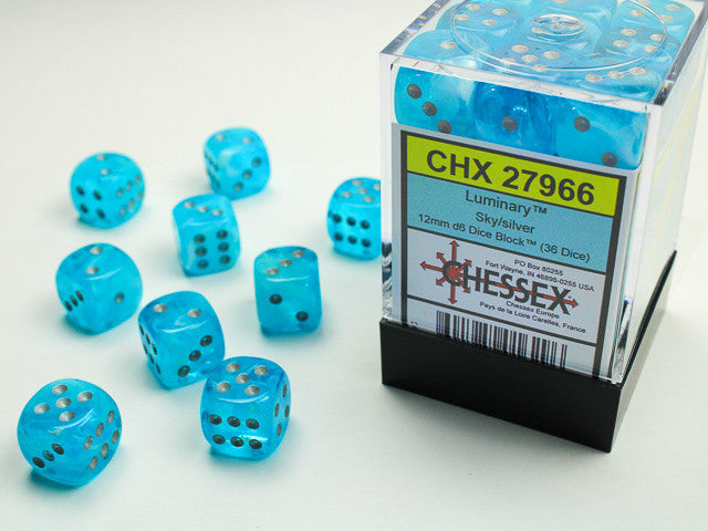 Chessex: 12mm D6 Dice Block Luminary Sky/Silver