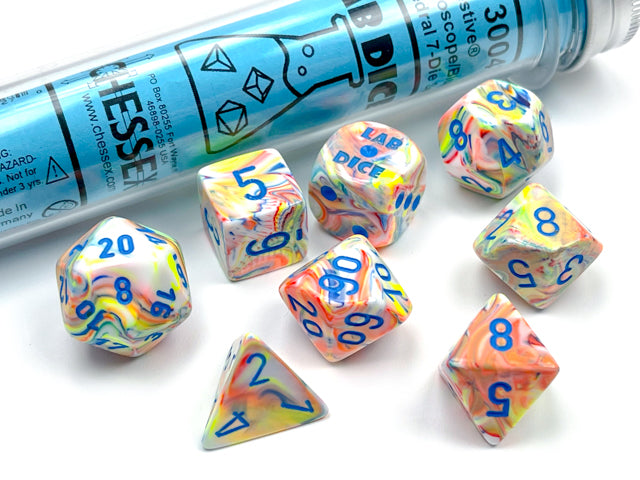 Chessex: Festive Polyhedral Kaleidoscope/blue 7-Die Set