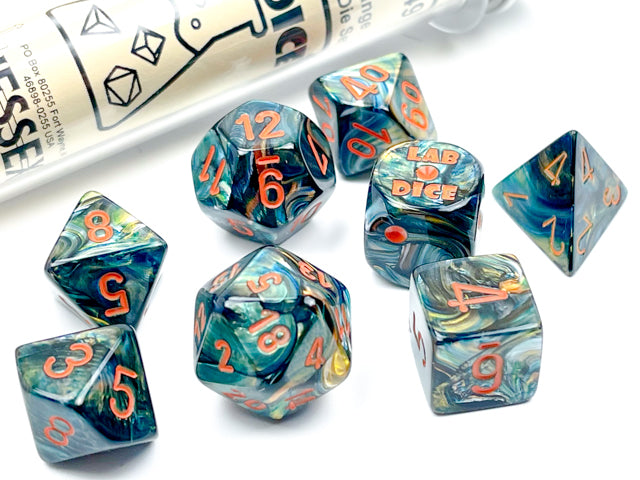 Chessex: Lustrous Polyhedral Alpestris/orange 7-Die Set