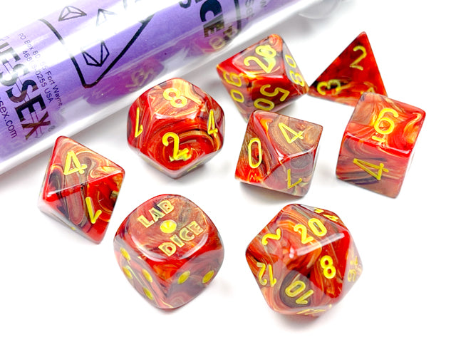 Chessex: Vortex Polyhedral Underworld/yellow 7-Die Set