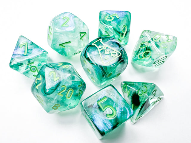 Chessex: Lab Dice Borealis Kelp/Light Green 7 Die Set