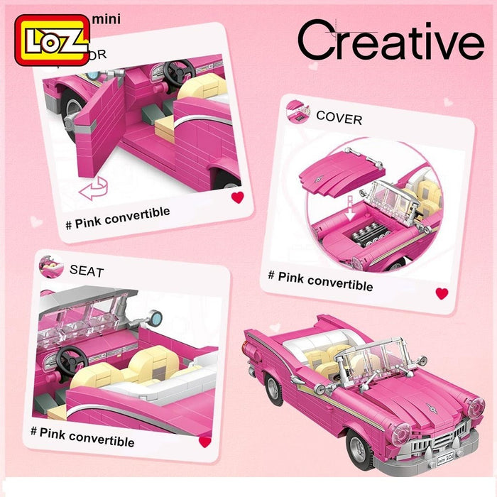 LOZ MINI Pink Cabriolet