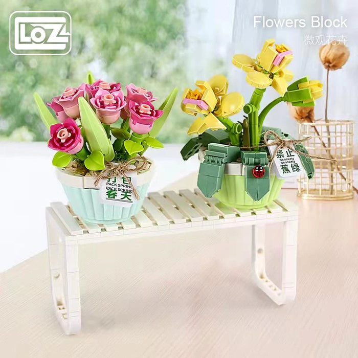 LOZ Eternal Flower II Potted Plant Pink & Yellow