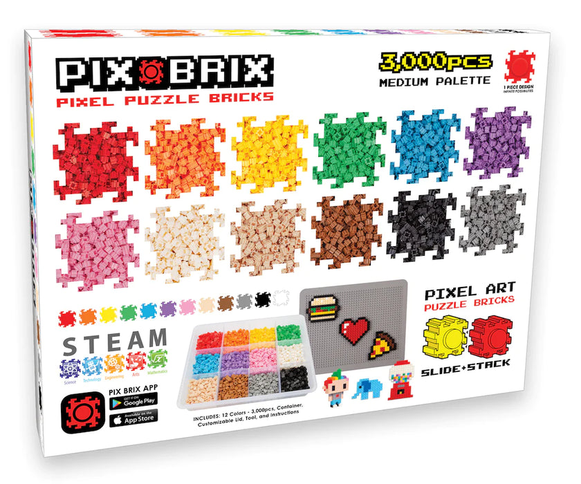 PixBrix - 3000 Mixed Pieces - Medium