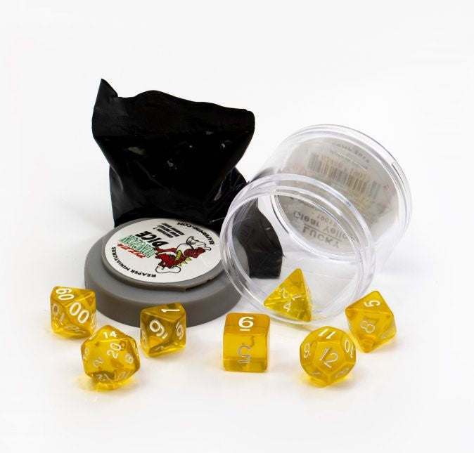 Reaper: Pizza Lucky Clear Yellow Dice