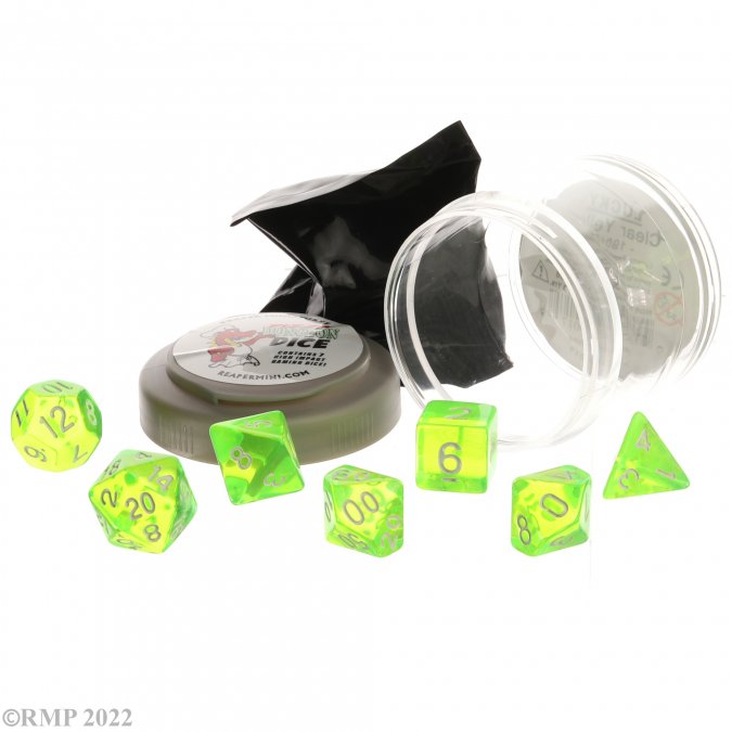 Reaper: Pizza Dungeon Dice: Lucky Dice - Clear Neon Green