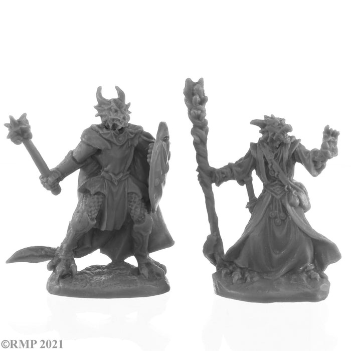 Reaper: Bones Black: Dragonfolk Wizard and Cleric