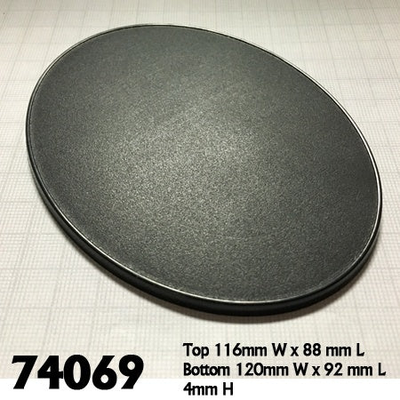 Reaper: Bases: 120mm x 92mm Oval Gaming Base (4)