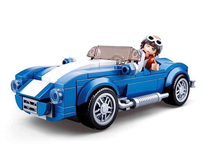 Sluban Model Bricks - Blue Classic Sports Car