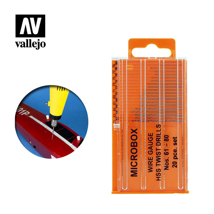 Vallejo T01002 Tools Microbox drill set (20) 61-80