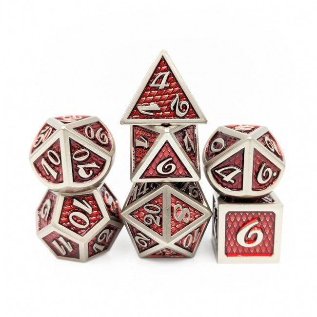 Metal Dice Dragonscale Red