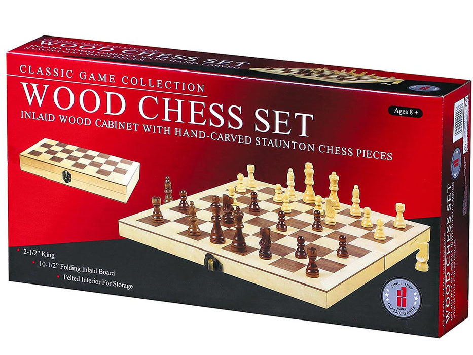 Wood Chess Set 18inch Inlaid Board