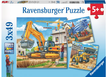 Ravensburger - Construction Vehicle Puzzle 3 x 49 pieces