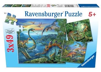 Ravensburger - Dinosaur Fascination Puzzle 3 x 49 pieces