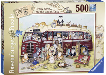 Ravensburger Crazy Cats on the Coach Trip 500pc