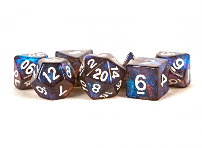 MDG 16mm Acrylic Polyhedral Dice Set: Stardust Galaxy