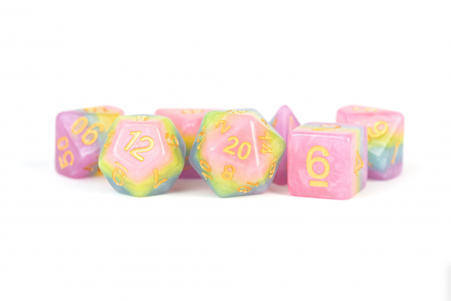 MDG 16mm Resin Polyhedral Dice Set: Pastel Fairy