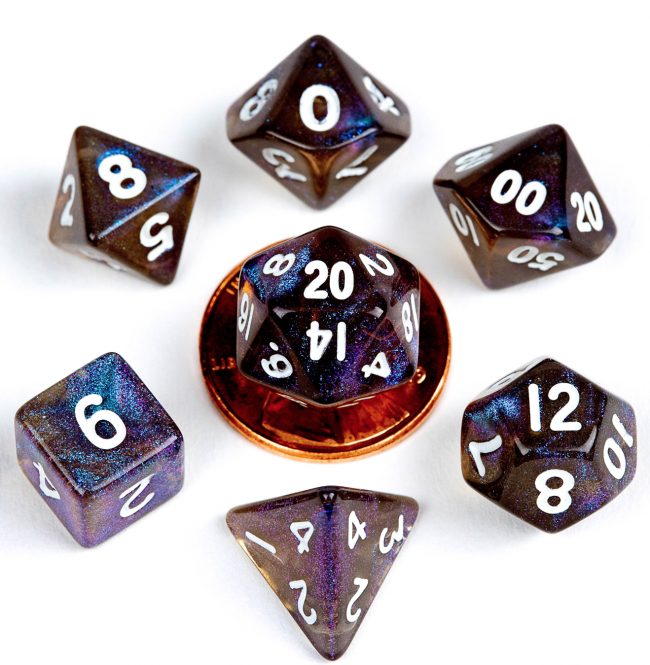 MDG 10mm Mini Polyhedral Dice Set: Stardust Galaxy