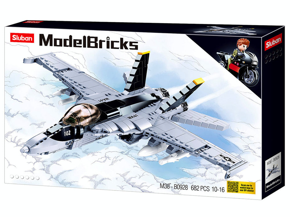 Sluban Model Bricks - F/A 18 Super Bumblebee
